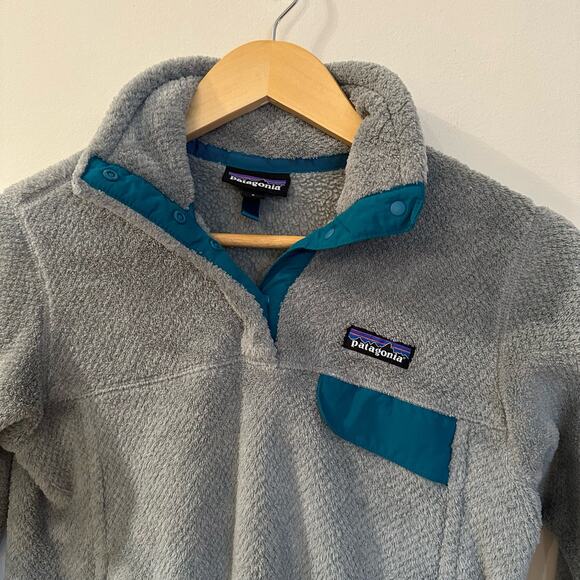 Women's Gray Patagonia Fleece Pull Over sz S Patagonia Re-Tool Fleece - Picture 2 of 9
